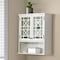 Alaterre Furniture Derby 27"W x 29"H Wall Mounted Bath Storage Cabinet with Glass Cabinet Doors and Shelf ANDE74WH - alternate 3